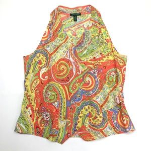 Ralph Lauren multicolor tank top, size 16, paisley